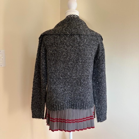 Vintage Y2K wool knit twee lolita babydoll gray sweater grunge coquette winter S - Picture 8 of 11